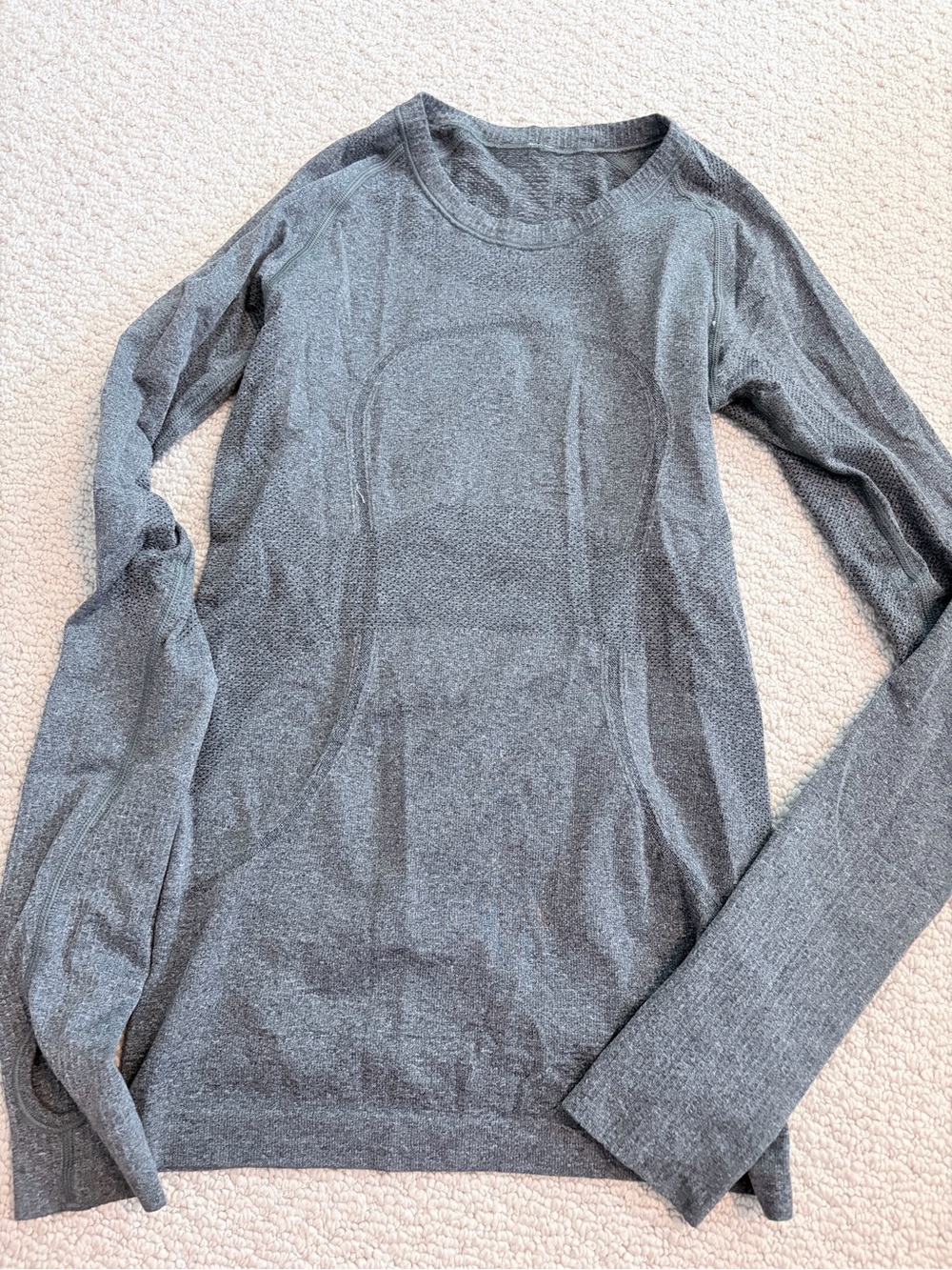 Lululemon Swiftly Tech Heathered Gray Long Sleeve Running Top